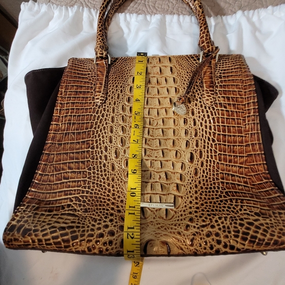Brahmin Petra II Large Tote Bag Toasted Harmonia Croc Embossed Leather Purse - Picture 14 of 16